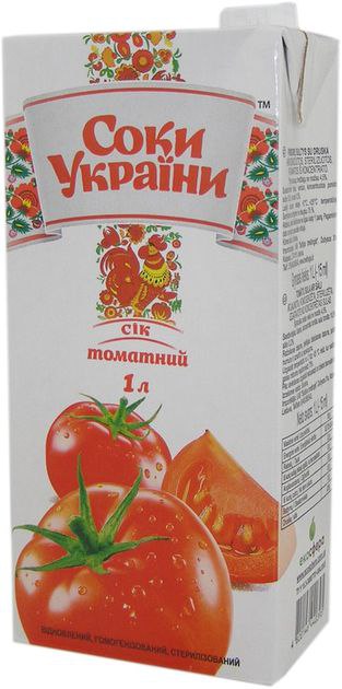 Сік томатний відновлений ТМ Соки України 1л